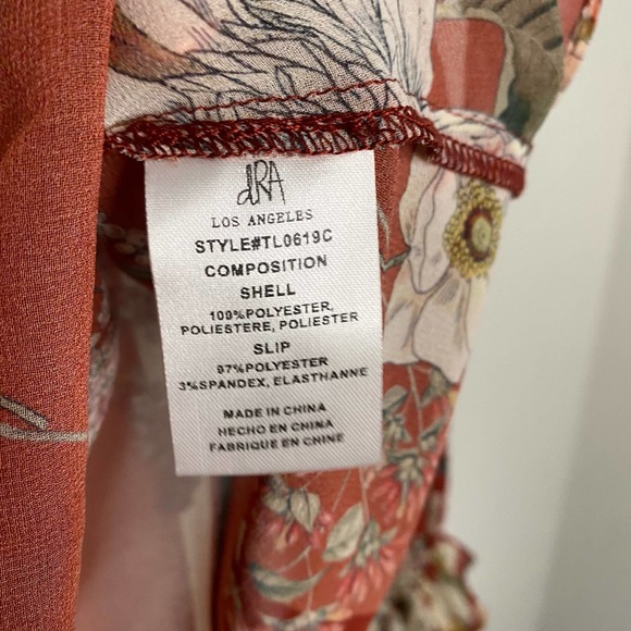 DRA Hazel Red Floral Ruffle Blouse XS - Picture 4 of 6